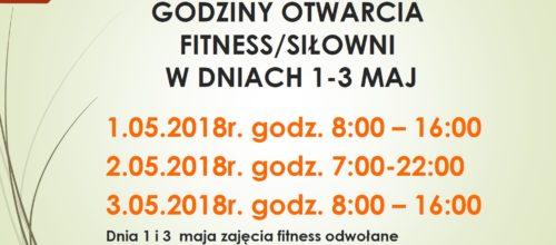 Dni otwarcia fitness i siłowni w dniach 1-3 maja