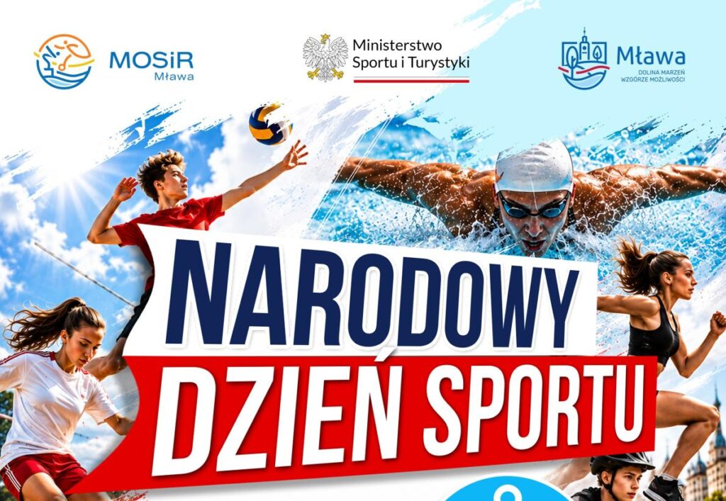 Zaproszenie na Narodowy Dzień Sportu w Mławie na boisku sztucznym
